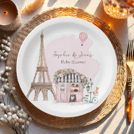 Plato De Papel Café francés Bonjour Bebe Paris Tea Baby Shower