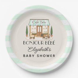 Plato De Papel Café Francés Paris Bébé Baby Shower