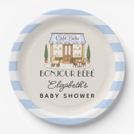 Plato De Papel Café Francés Paris Bebe Niño Baby Shower