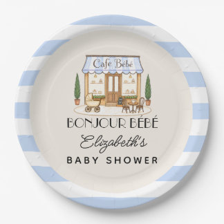Plato De Papel Café Francés Paris Bebe Niño Baby Shower
