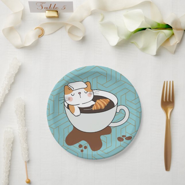 Plato De Papel Café Gato Spa (Boda)