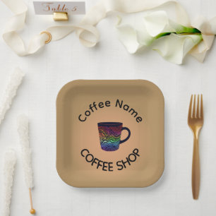 Plato De Papel Café moderno Café Café Café Café bar té Personaliz