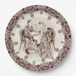 Plato De Papel café y amor