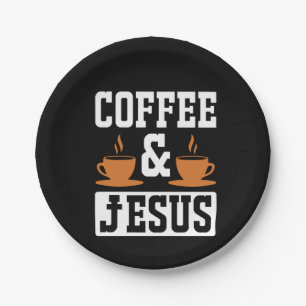 Plato De Papel Café y Jesús