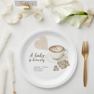 Plato De Papel Cafetería Breve Ducha para bebé