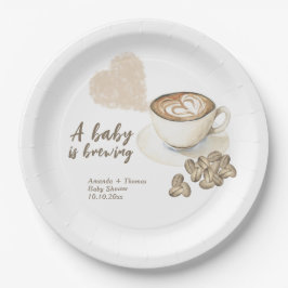 Plato De Papel Cafetería Breve Ducha para bebé