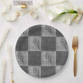 Plato De Papel Caída 4 esquinas Tonos Gris Placa de cena