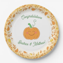 Plato De Papel Caída de calabaza Baby Shower Cum
