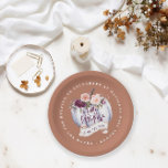 Plato De Papel Caída de calabaza pequeña ducha terracota rústico<br><div class="desc">Una calabaza pequeña cae fiesta de ducha de bebé placas de papel en color morado,  verde,  terracota y melocotón. Con hermosas acuarelas florales,  follaje y diseño de calabaza. Diseño ideal otoño/otoño. Suficiente para una ducha neutra de género.</div>