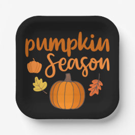 Plato De Papel Caída de la temporada de calabazas