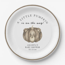 Plato De Papel Caída del oso de la calabaza Ducha bebé