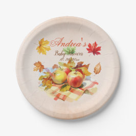 Plato De Papel Caída del tema del otoño deja Baby Shower