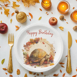 Plato De Papel Caída / Votos de otoño Tortoise - Fiesta de cumple