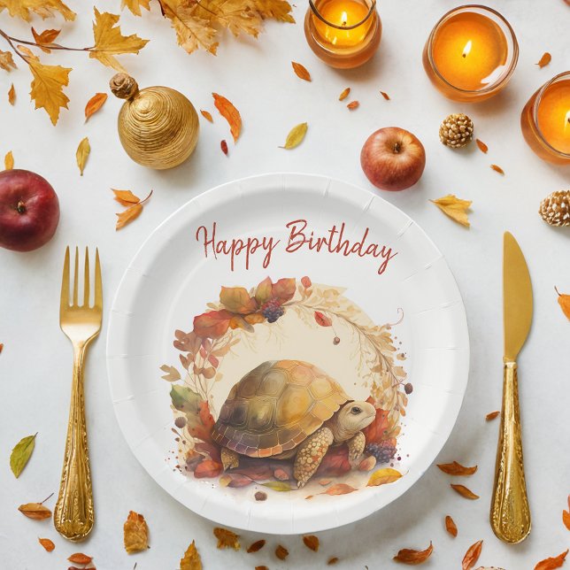 Plato De Papel Caída / Votos de otoño Tortoise - Fiesta de cumple (Subido por el creador)