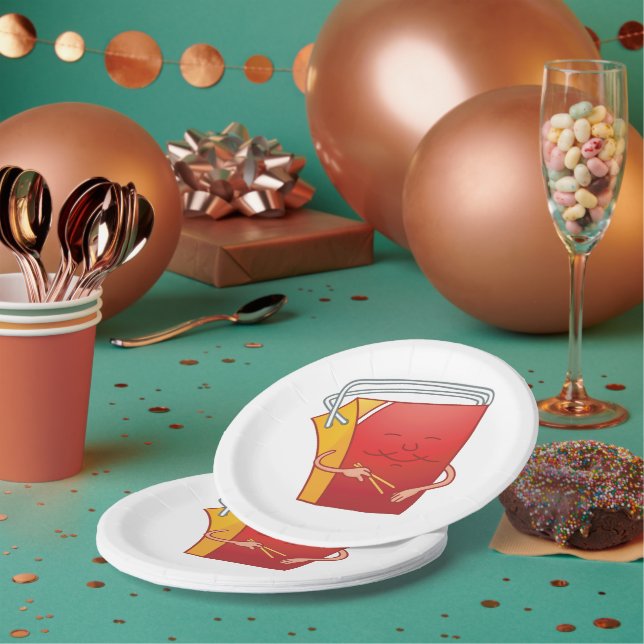 Plato De Papel Caja de comida para llevar con palillos Comida asi (Multi)