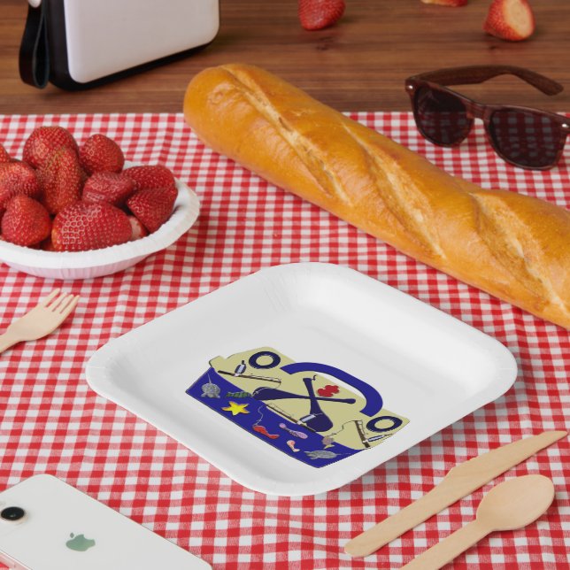 Plato De Papel Caja de pesquerías (Picnic)