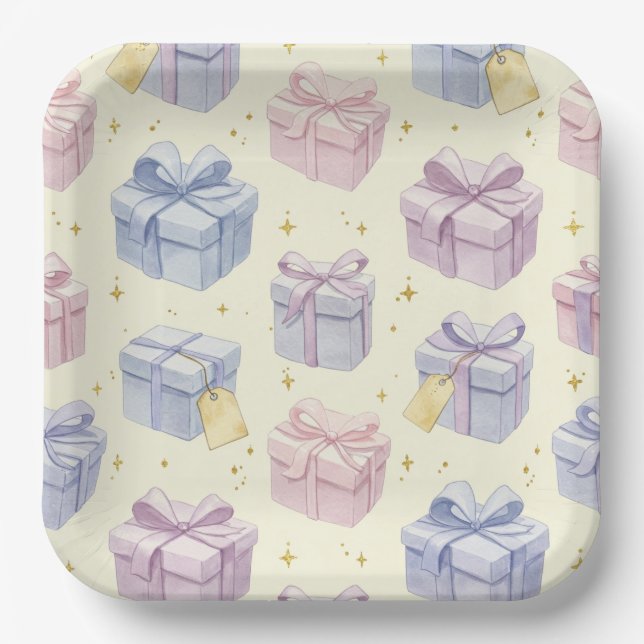 Plato De Papel Cajas de regalo, de Natasha Us (Anverso)