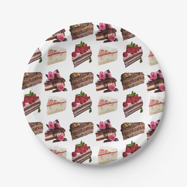 Plato De Papel Cake Lovers Delicious Desserts Pattern (Anverso)