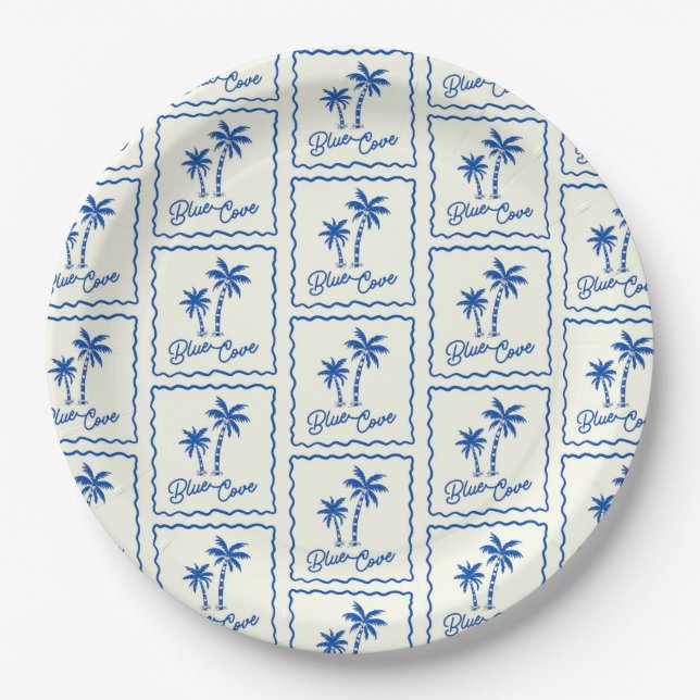 Plato De Papel Cala Azul (Anverso)