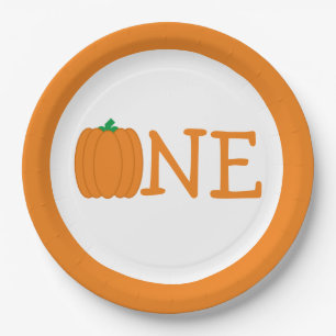 Plato De Papel Calabaza 1º cumpleaños