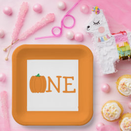 Plato De Papel Calabaza 1 Placa de papel de cumpleaños