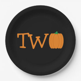 Plato De Papel Calabaza 2º cumpleaños