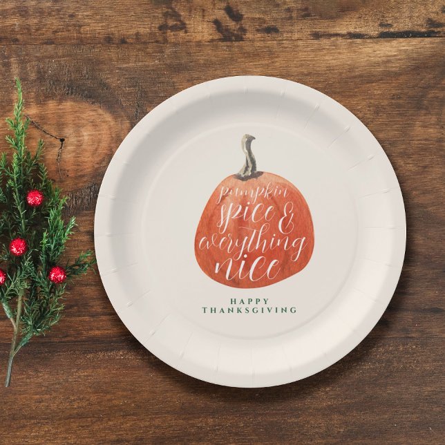 Plato De Papel Calabaza acuarela del Fiesta de Acción de Gracias  (Subido por el creador)
