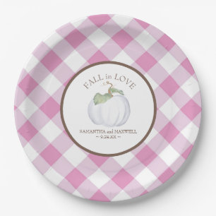 Plato De Papel Calabaza acuarela rosa Chica Baby Shower