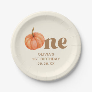 Plato De Papel Calabaza acuática de Boho Fall otoño 1º cumpleaños