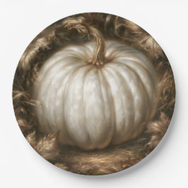 Plato De Papel Calabaza Blanca