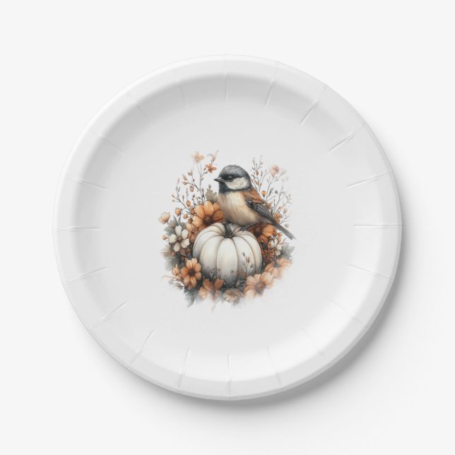 Plato De Papel Calabaza de camisas de pollo (Anverso)