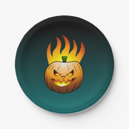 Plato De Papel Calabaza de Halloween