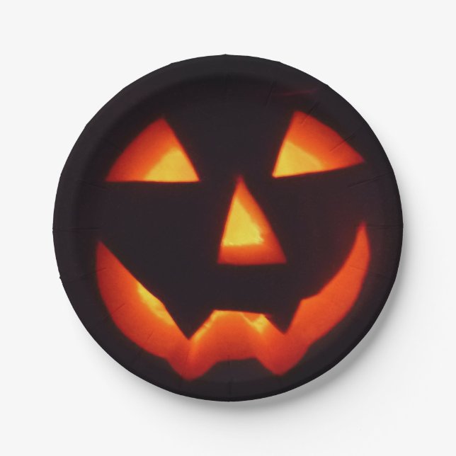 Plato De Papel Calabaza de Halloween (Anverso)