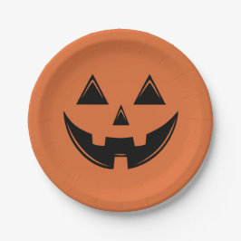Plato De Papel Calabaza de Halloween naranja Jack de Papel de Lin