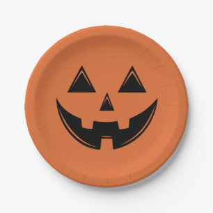 Plato De Papel Calabaza de Halloween naranja Jack de Papel de Lin