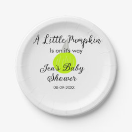 Plato De Papel Calabaza de neón verde calabaza pequeña está en ca