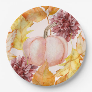 Plato De Papel Calabaza de Otoño Bonita