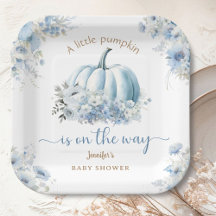 Calabaza en el camino de Baby Shower Blue Boy