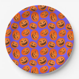 Plato De Papel Calabaza espeluznante de cadera Halloween de fiest
