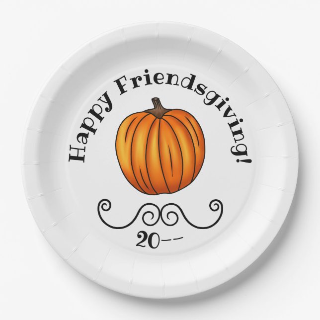Plato De Papel Calabaza feliz de Friendster (Anverso)