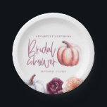 Plato De Papel calabaza flor otoño melocotón púrpura ducha de nov<br><div class="desc">calabaza flor otoño melocotón púrpura ducha de novia</div>