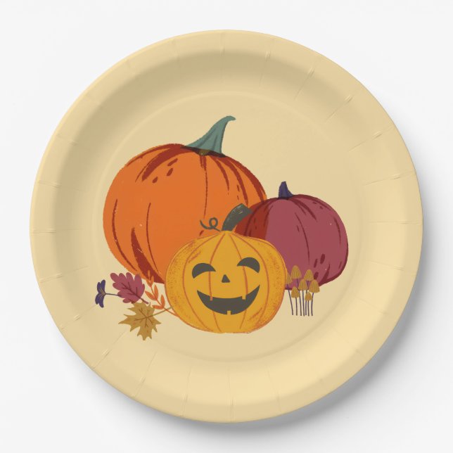 Plato De Papel Calabaza para hablar de placas de papel (Anverso)