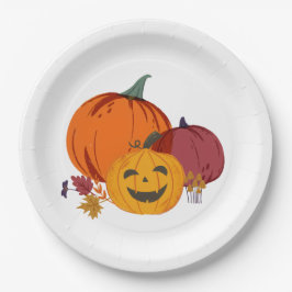Plato De Papel Calabaza para hablar de placas de papel