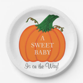 Plato De Papel Calabaza para Naranja dulce Baby Shower Baby