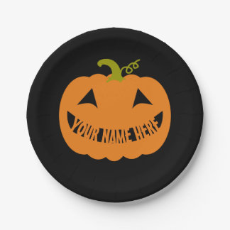 Plato De Papel Calabaza personalizada de Halloween