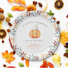 Plato De Papel Calabaza personalizado acuática en la ducha de beb