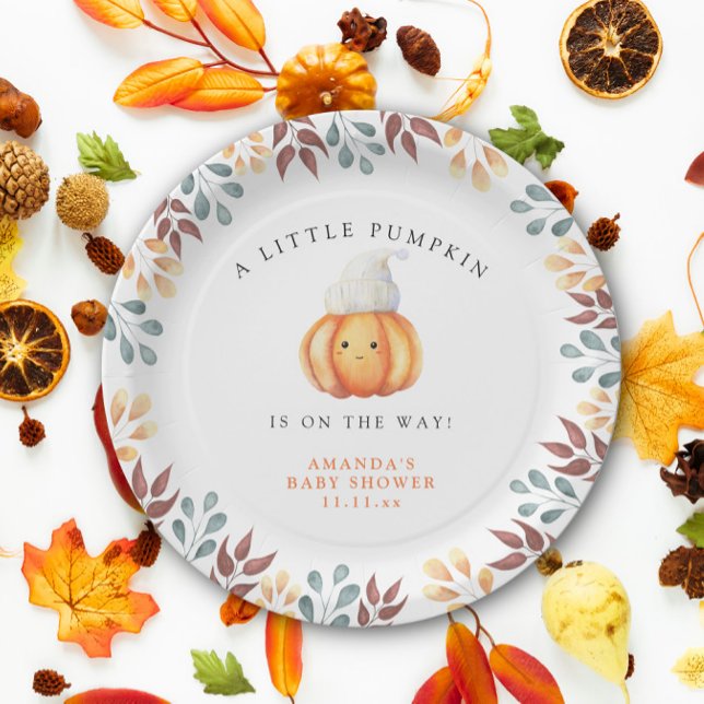 Plato De Papel Calabaza personalizado acuática en la ducha de beb (Subido por el creador)