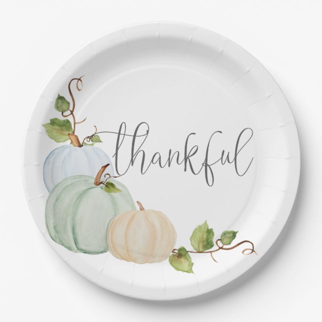 Plato De Papel Calabaza Placa de agradecimiento (Anverso)