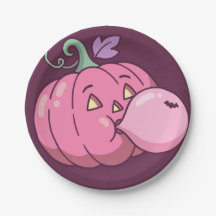 Calabaza rosa burbuja chicle Halloween pastel ador