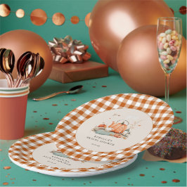 Plato De Papel Calabaza y especias y todo lo bueno de Baby Shower
